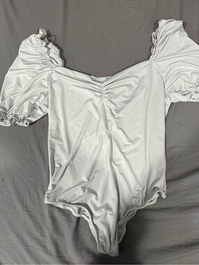 Otherwild White Puff Sleeve Bodysuit